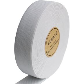 lusata 0.75 inch Wide White Knit Elastic Spool Heavy Stretch High Elasticity Knit Elastic Band 10 Yard