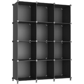 AWTATOS Cube Storage Organizer Protable Closet Organizers and Storage for Kids DIY Stackable 12 Cube Storage Shelves Clothes Organizer for Bedroom, Home, Pink