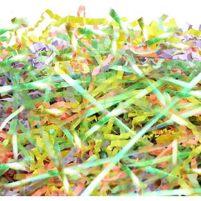 1 LB St Patricks Day Crinkle Cut Paper w/Clover Confetti, Metallic Gold Green Black Easter Grass Raffia Tissue Filler Shred Craft Bedding Cushion, Christmas Birthday for Gift Basket Box