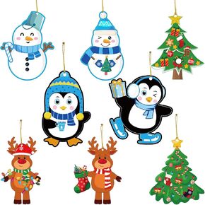 Adecortalk 32 Pcs Christmas Gingerbread Man Craft Kits for Kids Christmas Arts & Crafts DIY Christmas Ornaments Kit Christmas Arts Craft Kit for Christmas Tree Ornaments Kids Christmas Craft Projects