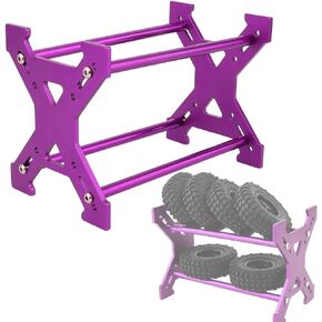 RC Car Alloy Tire Rack/Wheel Rack for 1.0" 1.1'' 1.9'' 2.2" Tire Wheel Rim 1/10 AXIAL SCX10 D90 CC01 TRX4 TRAXXAS 1/18 TRX4M 1/24 SCX24 AX24 RC Crawler (1/18 1/24 Black)