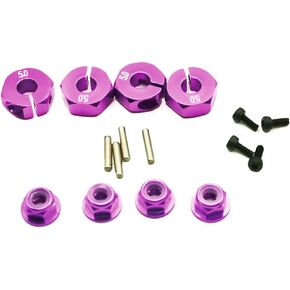 4X محور عجلة 12 مم محول سداسي 5 مم سمك و4 قطع M4 صامولة عجلة سداسية ذات حواف من النايلون لشاحنة سيارة RC 1/10 HPI HSP Redcat Tamiya Traxxas RC4WD D90 (أرجواني) in Kuwait