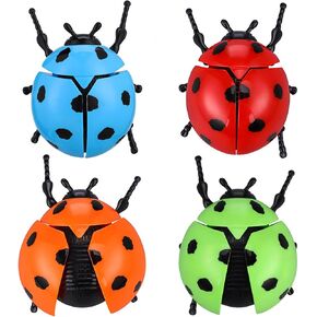 TOYANDONA 4pcs Wind Up Toys for Kids, Walking Bugs Toys Insect Toys Wind Up Ladybug Toys Clockwork Toys for Boys Girls Novelty Toys Birthday Party Favors Classroom Prizes