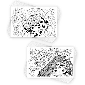 Colorpockit 4x6 Postcard Coloring Book Card Decks with Little Lovelies and Princess Pets by Lisa Shafer. Refills for COLORpockit Complete Portable Coloring kit. Contains Two 12-Card Coloring Decks.