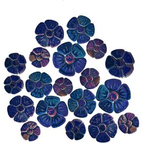 1.1 LB Random Ceramic Mosaic Tiles for DIY Crafts, 3 Size Flowers Mosaic Pieces for Artwork, Photo Frames, Cups, Flower Pots, Fish Tank, Vases, Make Stepping Stones (Porcelain Mosaic A)