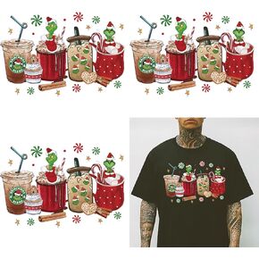 3Pcs Christmas Iron on Transfer Christmas Vinyl Iron on Patches Winter Xmas Heat Transfer Sticker for T Shirt Pillow Covers Jackets Backpacks Bags Xmas DIY Craft Supplies