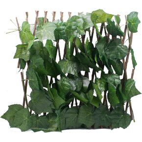 Hermit Crab Climbing Toy, Expandable Retractable Faux Artificial Ivy Trellis Hedge Fence with 8 Suction Cups and Cable Ties, Aquarium Tank Decoration Hermit Crab Habitat Accessories for Reptile