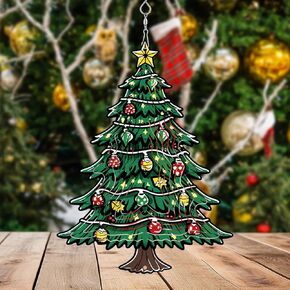 Christmas Wind Spinner Outdoor Garden Decor Hanging Ornament Worth Gift for Holiday Decoration Yard Patio Farm-Christmas Tree A