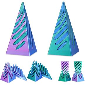 2-Pack Impossible Pyramid Fidget Toys Mini 3D Printed Spiral Cone for Stress Relief Creative Gift for Kids and Adults Perfect for Christmas Birthday