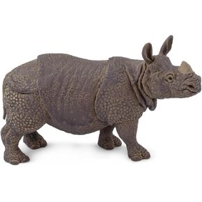Safari Ltd. Indian Rhino Figurine - Realistic 5" Rhinoceros Figure - Educational Toy for Boys, Girls, and Kids Ages 3+