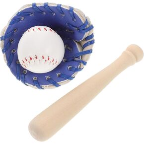 TOYANDONA Mini Baseball Bat Miniature Toy Miniature Baseball Bats Gloves Kit Miniature Dollhouse Accessories Simulation Tiny House Baseball Decorations Mini Baseball Bat Glove and Ball