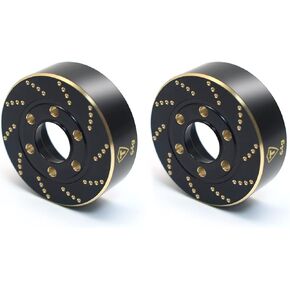 TREAL 1.9 Brass Wheel Weights 64g Brake Disc Weights(2) for TRX4 SCX10 III SCX10 II Capra 1/10 Crawler Wheels