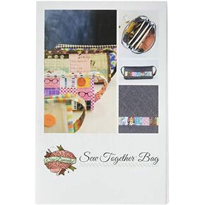 Sew Demented Sew Together Bag pattern, White 8.5" x 5.5"