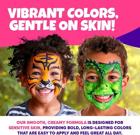 Blue Squid Face Paint Crayons for Kids - 42pcs XL Non-Toxic, Washable Body Paint Crayons - Our Face Painting Kit Makeup Sticks are Easy to Use, Safe for Sensitive Skin and Perfect for a Kids Party in Kuwait