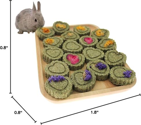 36Pcs Bunny Chew Toys,Natural Timothy Hay Handmade Grass Cakes Molar Treats for Bunny Chinchilla Guinea Pig Dwarf Rabbit Improves Teeth Health in Kuwait