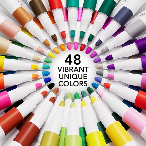 CHROMATEK Waterproof Acrylic Paint Markers,Water-based 24 Colors Paint Pens, 2mm Round Tip Acrylic Markers for Rock, Glass, Ceramic, Painting, Drawing & Art Supplies in Saudi Arabia