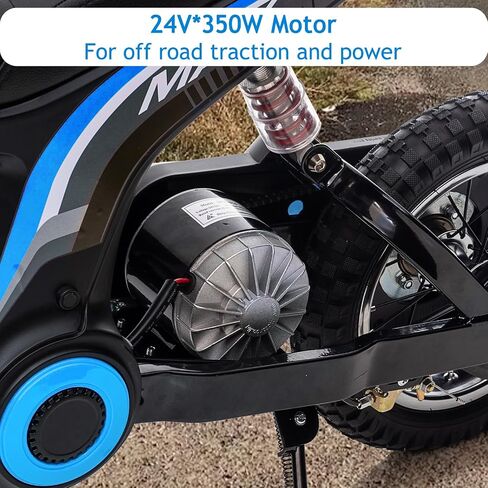 24V Electric Dirt Bike for Kids 8-14, Kids Motorcycle Electric Bike Motor Bike with Authentic Motocross Dirt Bikes Geometry, Rear-Wheel Drive, High-Torque, Kids Electric Dirt Bike, Blue in Kuwait