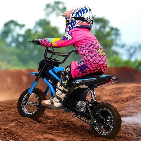 24V Electric Dirt Bike for Kids 8-14, Kids Motorcycle Electric Bike Motor Bike with Authentic Motocross Dirt Bikes Geometry, Rear-Wheel Drive, High-Torque, Kids Electric Dirt Bike, Blue in Kuwait