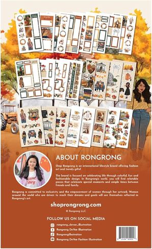 كتاب ملصقات سحر الخريف - كتاب ملصقات مخطط للمخططين والتقويمات والمجلات ولوحات الرؤية - جودة جمالية ممتازة مرسومة يدويًا - ملحقات سجل القصاصات - 24 صفحة in Kuwait