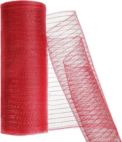 Gold Deco Mesh Ribbon 10 Inch Rolls 45 Feet(15 Yard), Mesh Ribbon for Christmas Tree Wreaths Party Crafts Decoration（Gold with Gold Foil） in Saudi Arabia