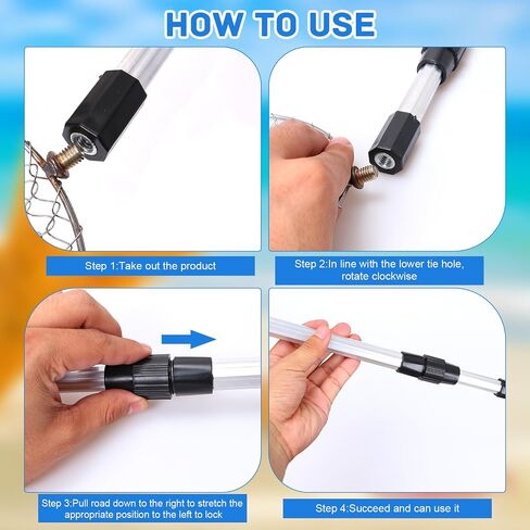 6pcs Shelling Tools for Beach Include Sand Sifter with Extra Long Adjustable Handle, Beach Mesh Shovel, Sand Scoop for Kids Girls Boys in Saudi Arabia