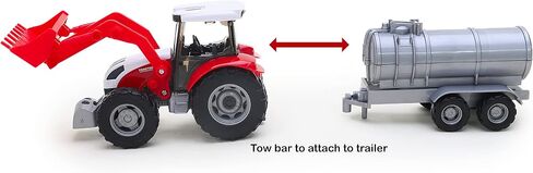 Toyland Tractor & Trailer Set 1:32 Scale - Boys Vehicle Play Toys (RED Tractor Barrel Trailer) in Saudi Arabia