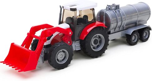 Toyland Tractor & Trailer Set 1:32 Scale - Boys Vehicle Play Toys (RED Tractor Barrel Trailer) in Saudi Arabia
