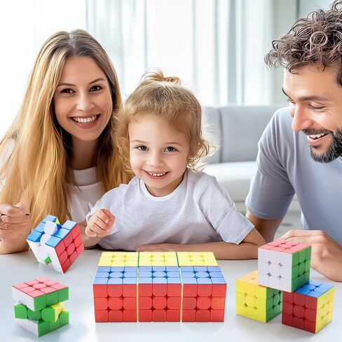 HELLOCUB 12 Pack Speed Cube Set,Magic Cube for Party Favors 3x3x3 Stickerless Magic Cube Gifts for Kids in Kuwait