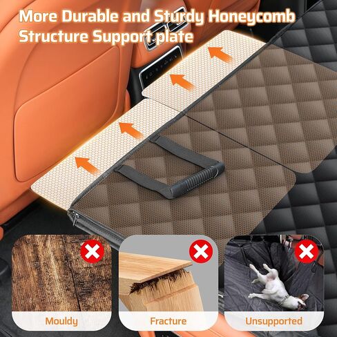 Back Seat Extender for Dogs-Supports, Waterproof Dog Car Seat Cover Hard Bottom-Detachable, 600D Heavy Duty Scratch Proof Nonslip Soft, Dog Hammock for Car, SUV, Truck (Holds 450lbs) in Saudi Arabia