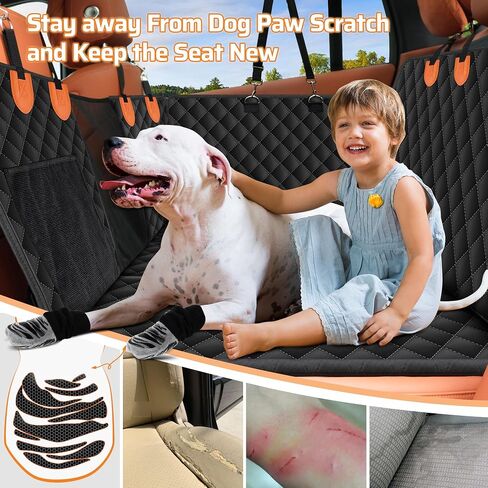 Back Seat Extender for Dogs-Supports, Waterproof Dog Car Seat Cover Hard Bottom-Detachable, 600D Heavy Duty Scratch Proof Nonslip Soft, Dog Hammock for Car, SUV, Truck (Holds 450lbs) in Saudi Arabia