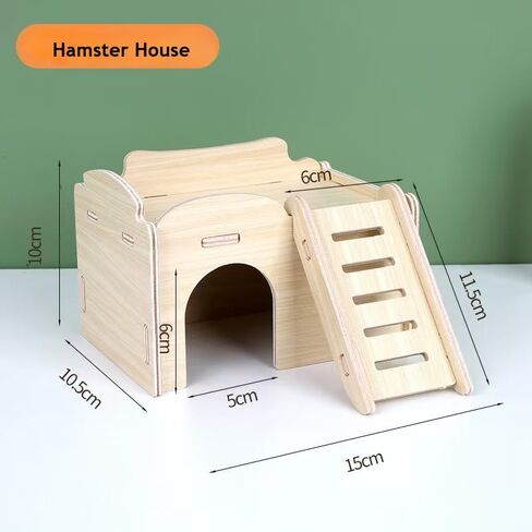 Hamster Platform with Legs, Small Syrian Hamsters Climbing Platforms with Ramp Kit with Hamster Hest, Wood Ladder Bridge Rat Playing Toy Standing Table Gerbil Cage Accessories in Saudi Arabia
