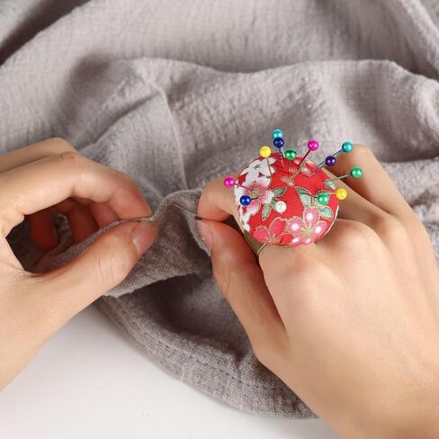 HEYNERIC™ Magnetic Pin Cushion Wrist + Prevent Pricks Ring Pin Cushion + 100 pcs Sewing Pins | Innovative Wrist Pin Cushions for Sewing, Ideal for Seamstress or Sewing Enthusiasts. (Black) in Saudi Arabia