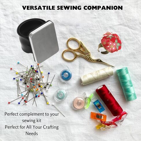 HEYNERIC™ Magnetic Pin Cushion Wrist + Prevent Pricks Ring Pin Cushion + 100 pcs Sewing Pins | Innovative Wrist Pin Cushions for Sewing, Ideal for Seamstress or Sewing Enthusiasts. (Black) in Saudi Arabia