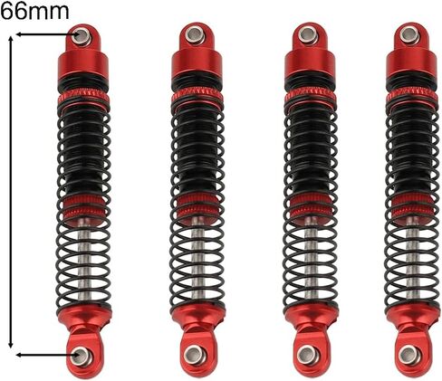 78mm Aluminum Long Threaded Shocks Absorbers Oil Damper for 1/18 RC Crawler TRX4M TRX-4M KUpgrade Parts (Black) in Saudi Arabia