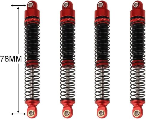 78mm Aluminum Long Threaded Shocks Absorbers Oil Damper for 1/18 RC Crawler TRX4M TRX-4M KUpgrade Parts (Black) in Saudi Arabia