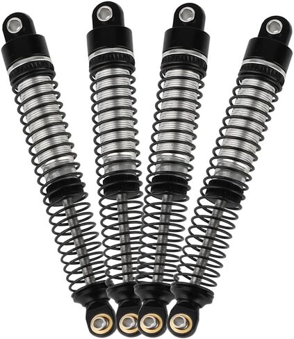 78mm Aluminum Long Threaded Shocks Absorbers Oil Damper for 1/18 RC Crawler TRX4M TRX-4M KUpgrade Parts (Black) in Saudi Arabia