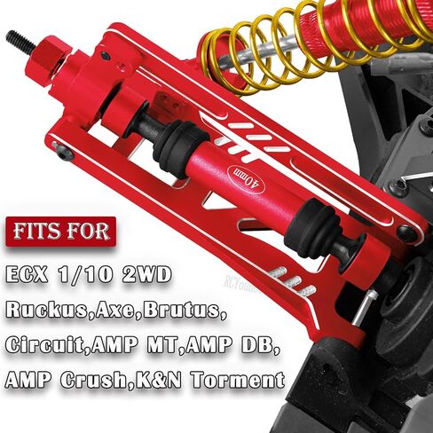 جزء ترقيات RC لـ ECX 1/10 2WD Ruckus، Ax، Brutus، Circuit، AMP MT، AMP DB، AMP Crush، K&N Torment، كتلة العجلات، كتل التوجيه، حاملات المحور الخلفي، الأذرع، عمود القيادة، أحمر in Kuwait