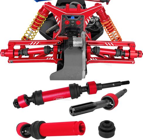 جزء ترقيات RC لـ ECX 1/10 2WD Ruckus، Ax، Brutus، Circuit، AMP MT، AMP DB، AMP Crush، K&N Torment، كتلة العجلات، كتل التوجيه، حاملات المحور الخلفي، الأذرع، عمود القيادة، أحمر in Kuwait