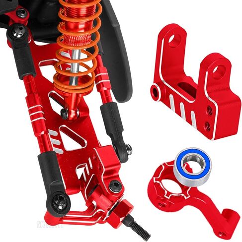 جزء ترقيات RC لـ ECX 1/10 2WD Ruckus، Ax، Brutus، Circuit، AMP MT، AMP DB، AMP Crush، K&N Torment، كتلة العجلات، كتل التوجيه، حاملات المحور الخلفي، الأذرع، عمود القيادة، أحمر in Kuwait