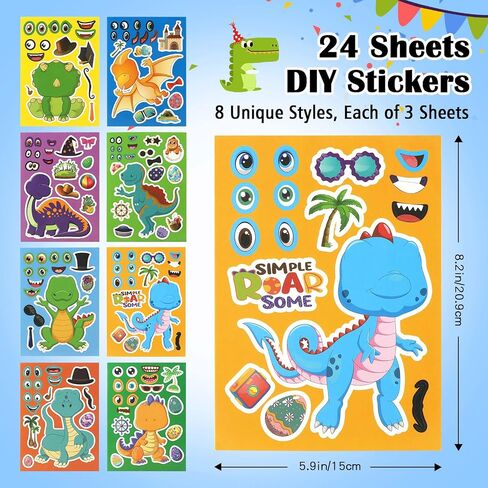 Christmas Stickers for Kids, 24 Sheets Christmas Make a face Stickers Christmas Crafts Make Your Own Sticker Christmas Party Favors Stocking Stuffers Christmas Gift Classroom Activity Holiday Stickers in Saudi Arabia