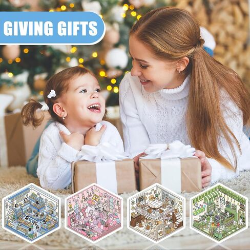 DIY 3D House Stickers, 4 Set Fun DIY Stickers Scene Make Your Own Warm Home, Supermarket, Coffee Shop, Music Bar, Cute 3D Cartoon Scene Stickers for Adult Kids Relief Stress Pass The Time (XMPLUS) in Saudi Arabia