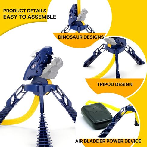 Rocket Launcher for Kids , Dinosaur Air Rocket Toys, 3 Dinosaur Rockets and Adjustable Dinosaur Launcher Stand, Outdoor Toys, Educational Toys and Gift for Boys or Girls Dinosaur in Saudi Arabia