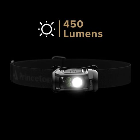 مصباح أمامي LED من Princeton Tec Remix 300 Lumen Maxbright & Ultrabright أبيض/أحمر، مقاومة للماء IPX4، ضروري للمشي لمسافات طويلة والتخييم والصيد وصيد الأسماك والجري والاستعداد للسلامة، أسود in Kuwait