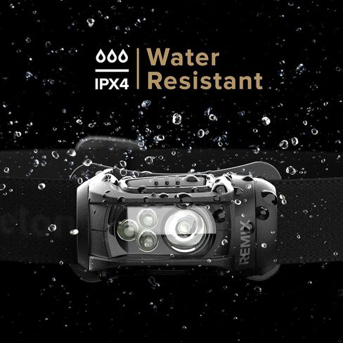 مصباح أمامي LED من Princeton Tec Remix 300 Lumen Maxbright & Ultrabright أبيض/أحمر، مقاومة للماء IPX4، ضروري للمشي لمسافات طويلة والتخييم والصيد وصيد الأسماك والجري والاستعداد للسلامة، أسود in Kuwait