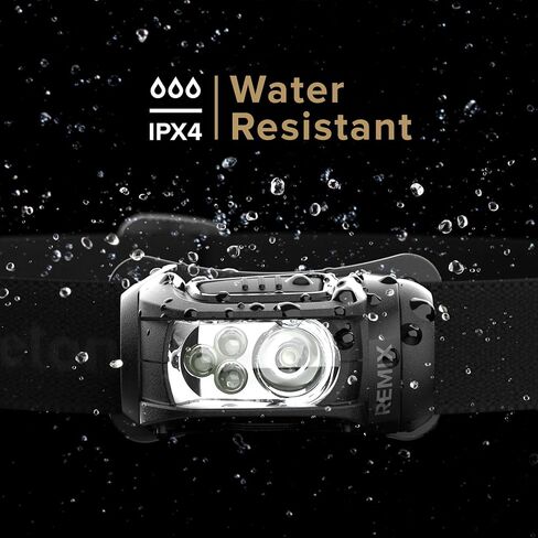 مصباح أمامي LED من Princeton Tec Remix 300 Lumen Maxbright & Ultrabright أبيض/أحمر، مقاومة للماء IPX4، ضروري للمشي لمسافات طويلة والتخييم والصيد وصيد الأسماك والجري والاستعداد للسلامة، أسود in Kuwait