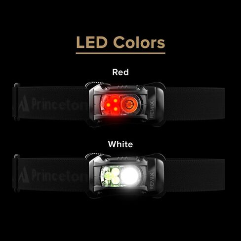 مصباح أمامي LED من Princeton Tec Remix 300 Lumen Maxbright & Ultrabright أبيض/أحمر، مقاومة للماء IPX4، ضروري للمشي لمسافات طويلة والتخييم والصيد وصيد الأسماك والجري والاستعداد للسلامة، أسود in Kuwait