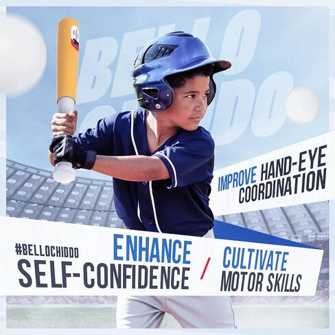 مجموعة BELLOCHIDDO Tball للأطفال الصغار من عمر 3 إلى 5 سنوات - تتضمن مجموعات T-Ball للأطفال الصغار مضرب ضرب قابل للسحب وقواعد بيسبول و6 كرات، وألعاب رياضية داخلية وخارجية | هدايا للأعمار من 3 4 5 6 سنوات للأولاد والبنات in Kuwait