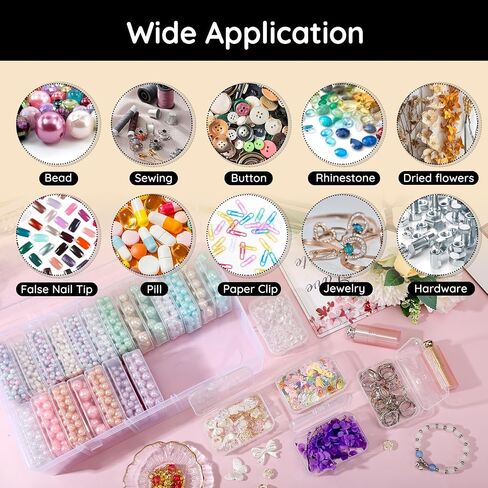 Segbeauty Gem Organizer, Clear Bead Container 28 Compartments with Secure Lids, Removable Tiny Jewelry Storage Box, Transparent Jewelry Organizer for Seeds Craft Making Accessories in Kuwait