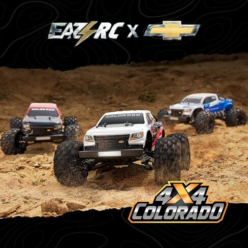 Brushless RC Truck, Super Fast RC Cars, 1/18 Chevrolet Colorado Hobby RC Trucks, 45km/h High Speed Remote Control Car with 2S Battery Rechargeable(42mph with 3S) for Adults, Blue in Saudi Arabia