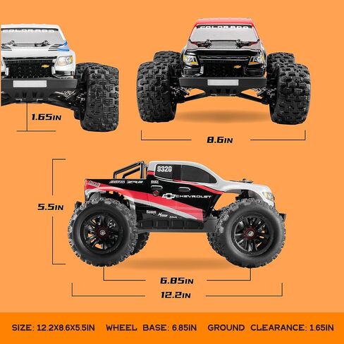 Brushless RC Truck, Super Fast RC Cars, 1/18 Chevrolet Colorado Hobby RC Trucks, 45km/h High Speed Remote Control Car with 2S Battery Rechargeable(42mph with 3S) for Adults, Blue in Saudi Arabia